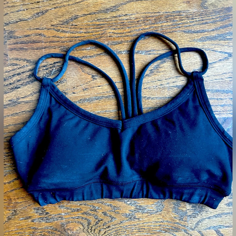 Stretch yoga black cotton sports bra by Rese